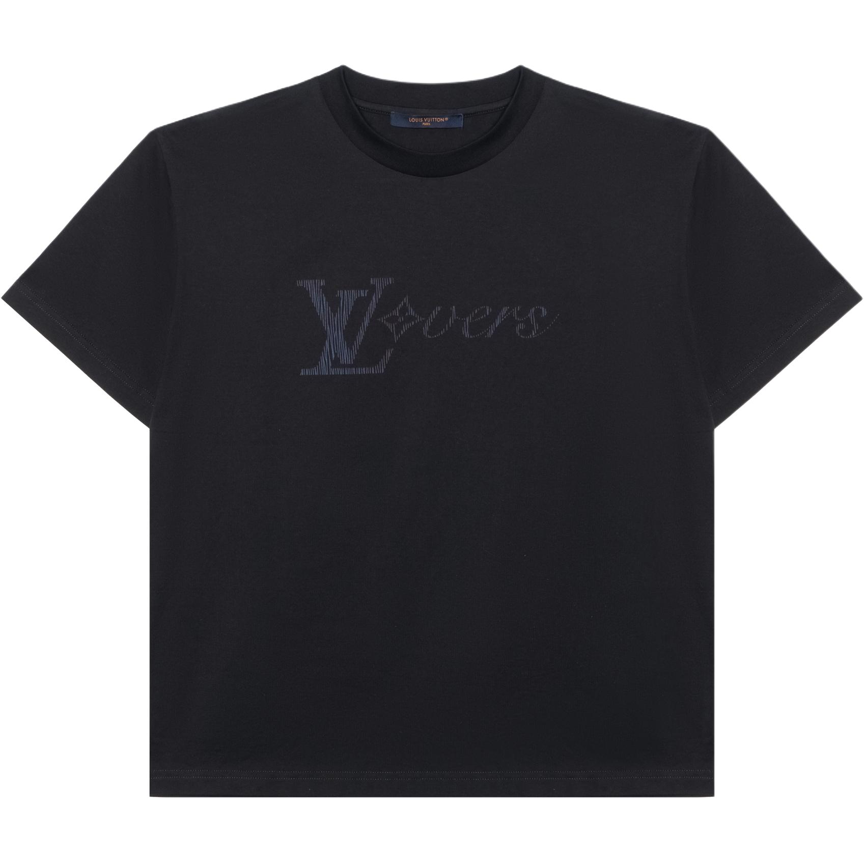Louis Vuitton SS25 Spring Logo Crewneck T-Shirt Black 1AGTSF 圖 2