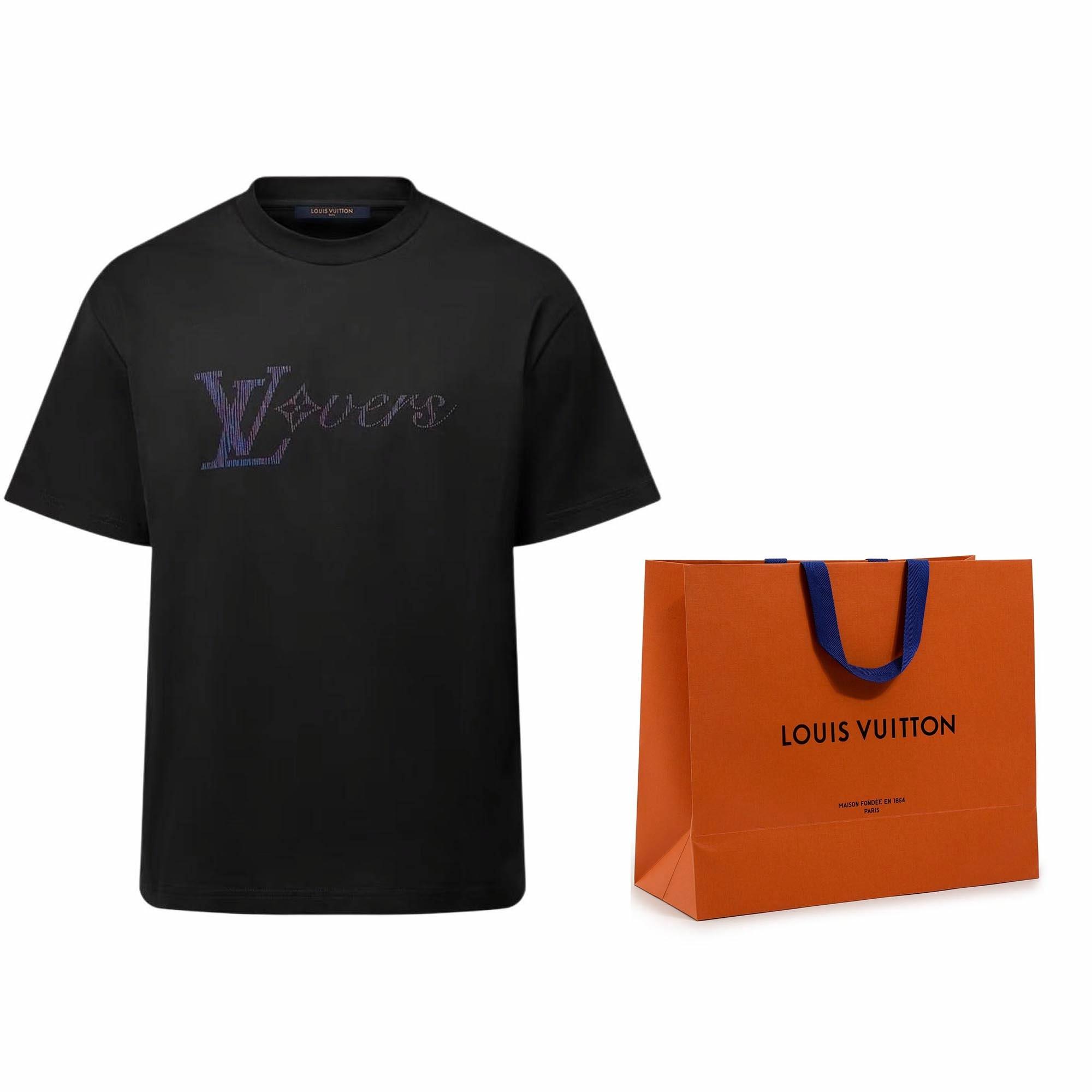 Louis Vuitton SS25 Spring Logo Crewneck T-Shirt Black 1AGTSF 圖 4