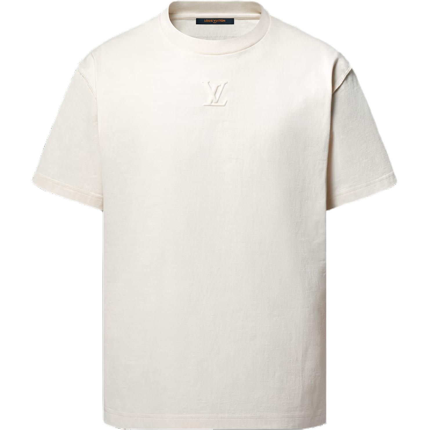 LOUIS VUITTON SS25 Spring Summer Logo Embossed Ivory White T-Shirt 1AHCNU