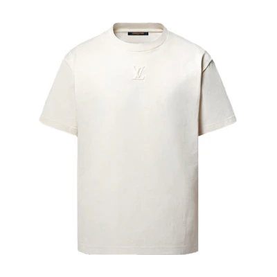 LOUIS VUITTON SS25 Spring Summer Logo Embossed Ivory White T-Shirt 1AHCNU