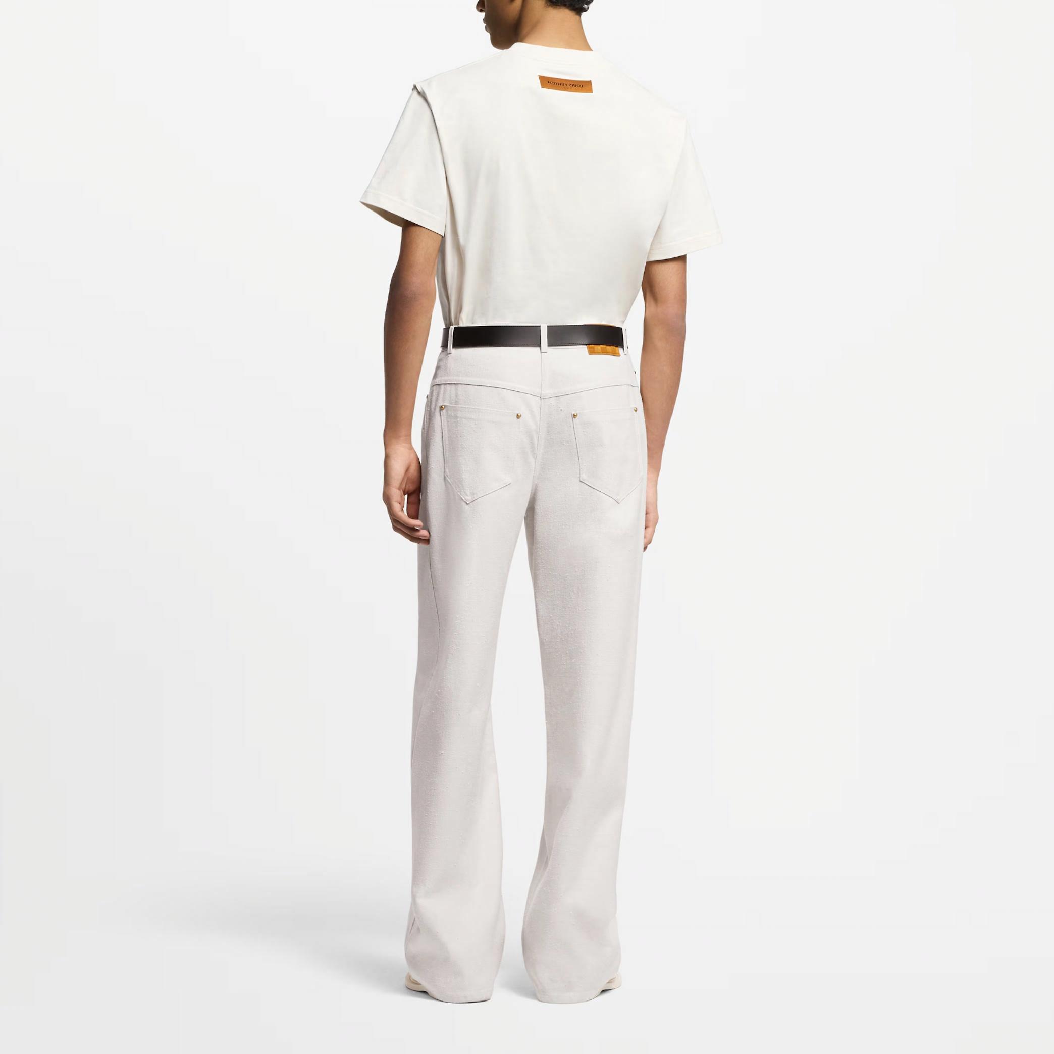 LOUIS VUITTON SS25 Spring Summer Logo Embossed Ivory White T-Shirt 1AHCNU 圖 5