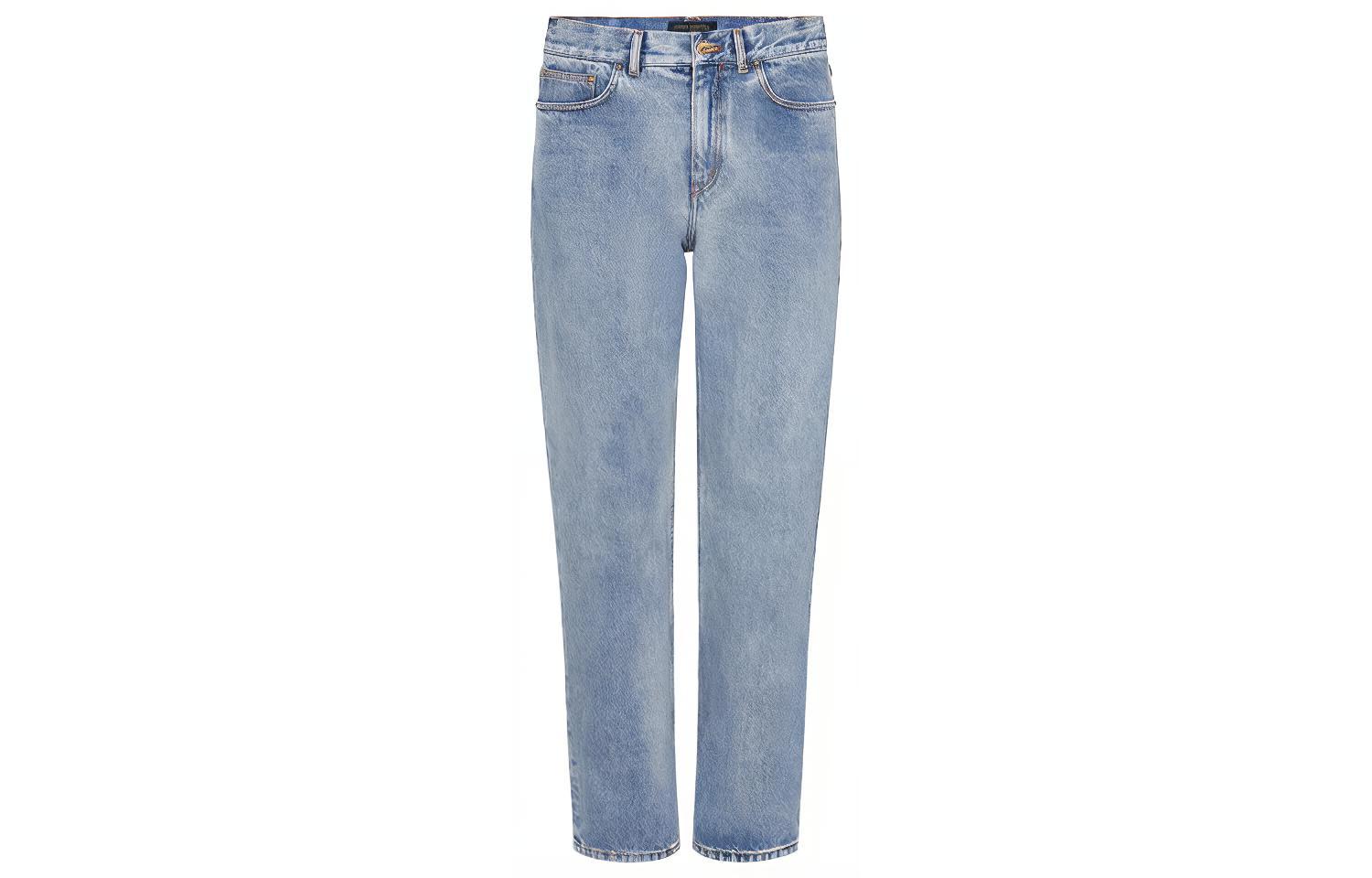 LOUIS VUITTON Standard Pocket Washed Denim Jeans Blue 1A7XZ