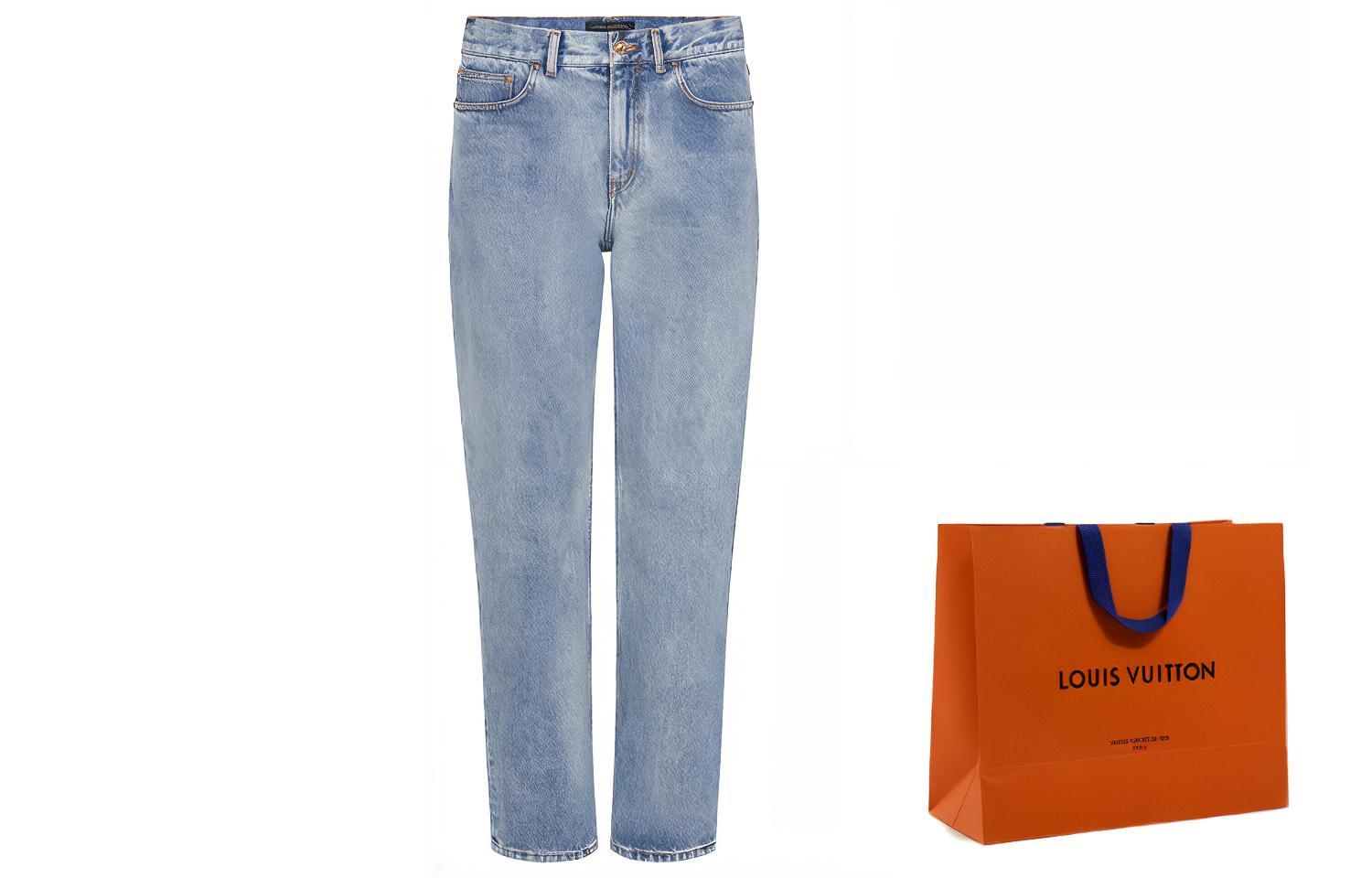 Cheap 루이비통 스탠다드 포켓 워싱 데님 진 블루 1A7XZ