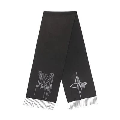LOUIS VUITTON Stitch Pattern Printed Cashmere Scarf Unisex. M77981