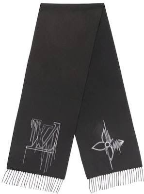 LOUIS VUITTON 縫紉圖案印花羊絨圍巾 男女適用. M77981 Lookbook LOUIS VUITTON 縫紉圖案印花羊絨圍巾 男女適用. M77981