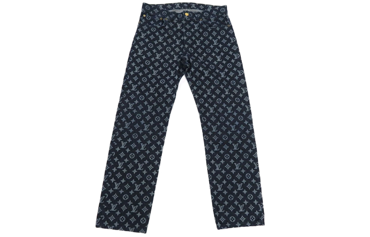 LOUIS VUITTON Straight Printed Jeans Blue 1A47WG