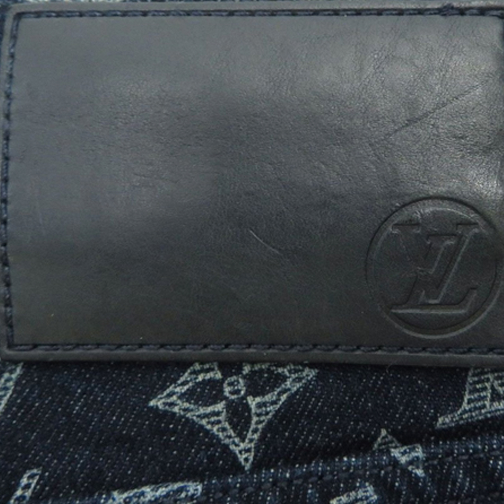 Shop 루이 비통 스트레이트 프린트 청바지 블루 1A47WG