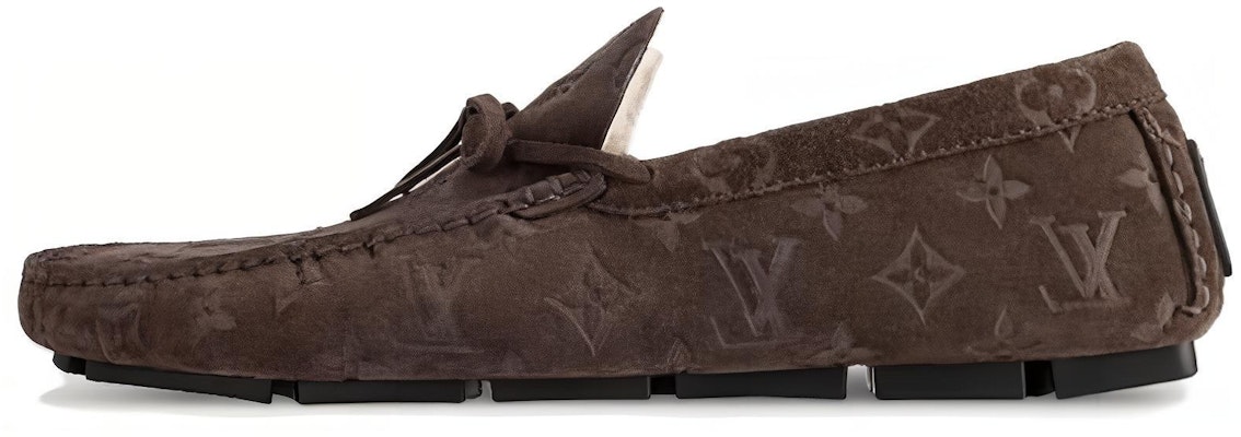 Louis Vuitton Loafers Slip-On Cokelat Suede Toe Bulat 1ACF93 Buy Louis Vuitton Loafers Slip-On Cokelat Suede Toe Bulat 1ACF93