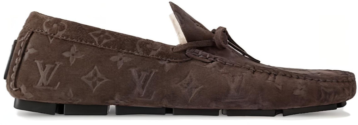 Louis Vuitton Loafers Slip-On Cokelat Suede Toe Bulat 1ACF93 Order Louis Vuitton Loafers Slip-On Cokelat Suede Toe Bulat 1ACF93