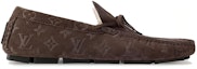 Order Louis Vuitton Loafers Slip-On Cokelat Suede Toe Bulat 1ACF93
