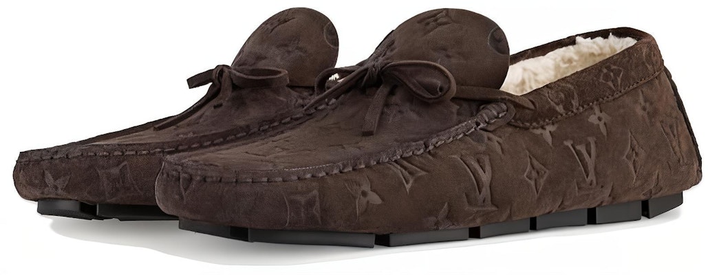 Louis Vuitton Loafers Slip-On Cokelat Suede Toe Bulat 1ACF93 Lookbook Louis Vuitton Loafers Slip-On Cokelat Suede Toe Bulat 1ACF93