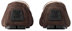 Purchase Louis Vuitton Loafers Slip-On Cokelat Suede Toe Bulat 1ACF93