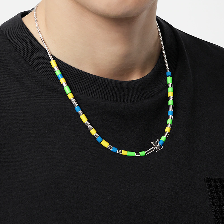 LOUIS VUITTON Sunrise Unisex Minimalist Metal Resin Necklace M00651 圖 4