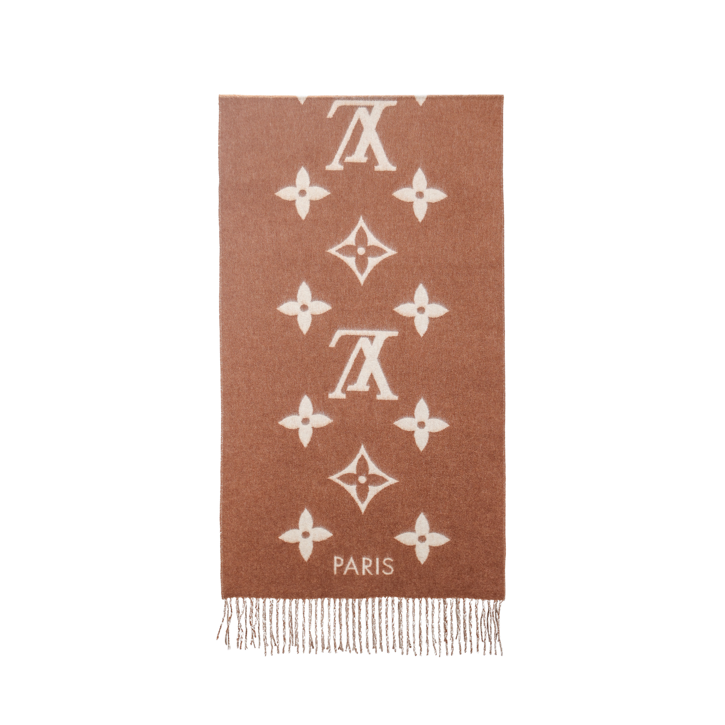 Louis Vuitton Tassel Warm Cashmere Knit Scarf Unisex Couple Model M76637