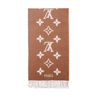 Louis Vuitton Tassel Warm Cashmere Knit Scarf Unisex Couple Model M76637