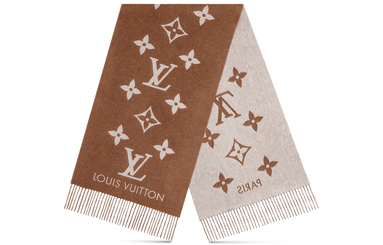 Louis Vuitton Tassel Warm Cashmere Knit Scarf Unisex Couple Model M76637 圖 3