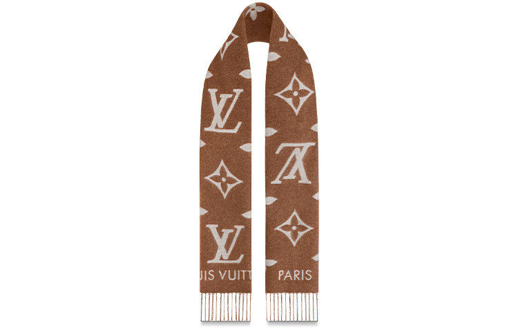 Louis Vuitton Tassel Warm Cashmere Knit Scarf Unisex Couple Model M76637 圖 4