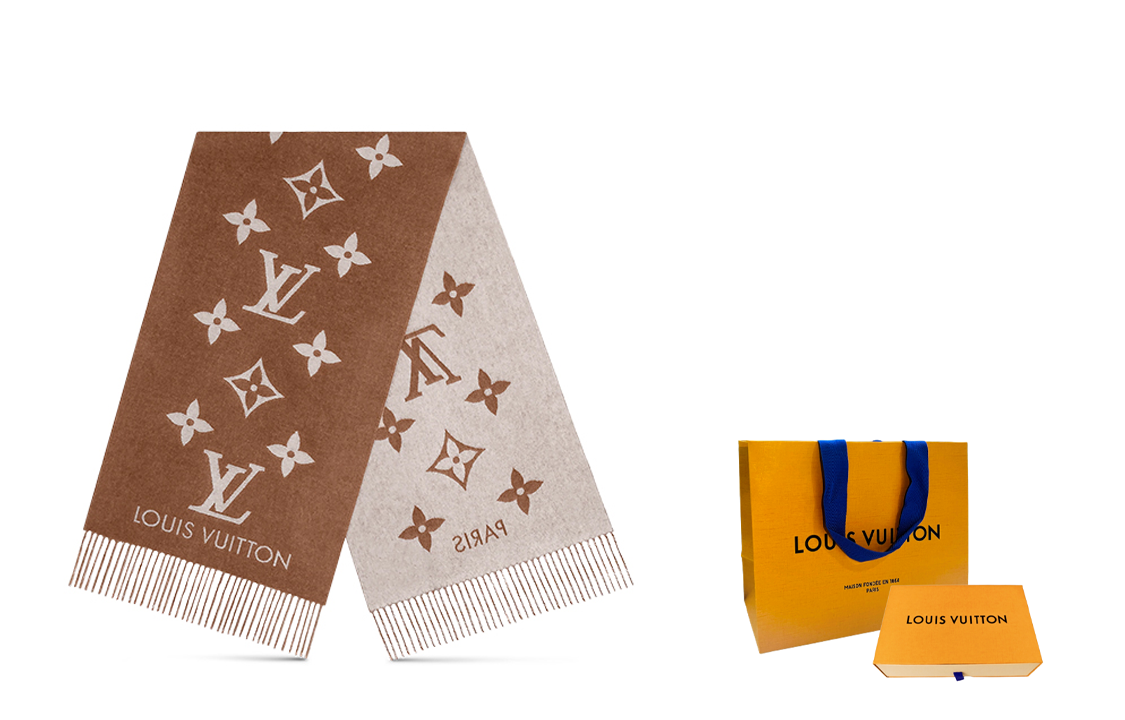 Louis Vuitton Tassel Warm Cashmere Knit Scarf Unisex Couple Model M76637 圖 5