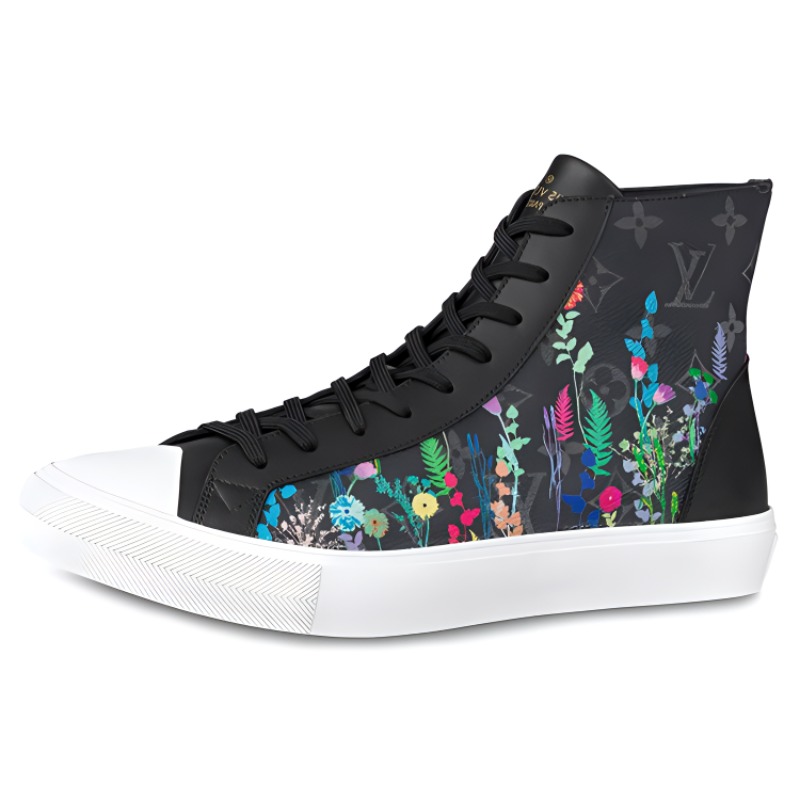 Louis Vuitton Tattoo Ankle Sneakers 'Black Monogram with Garden' 1A7R2A