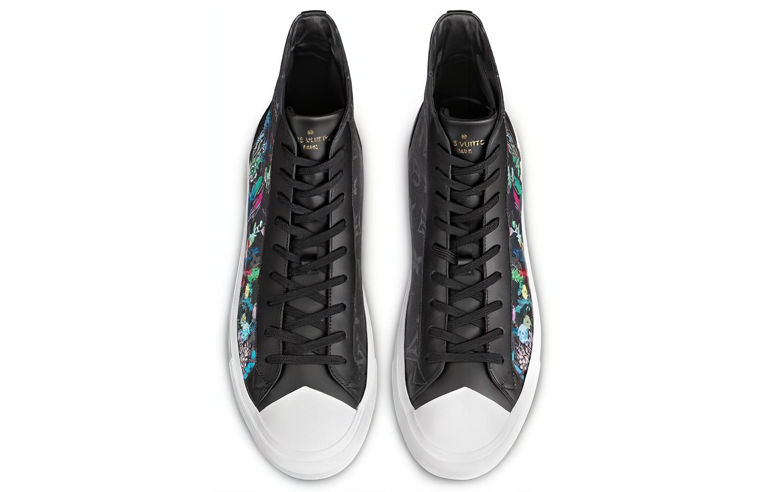 Shop Louis Vuitton Kasut Buku Lali 'Monogram Hitam dengan Taman' 1A7R2A