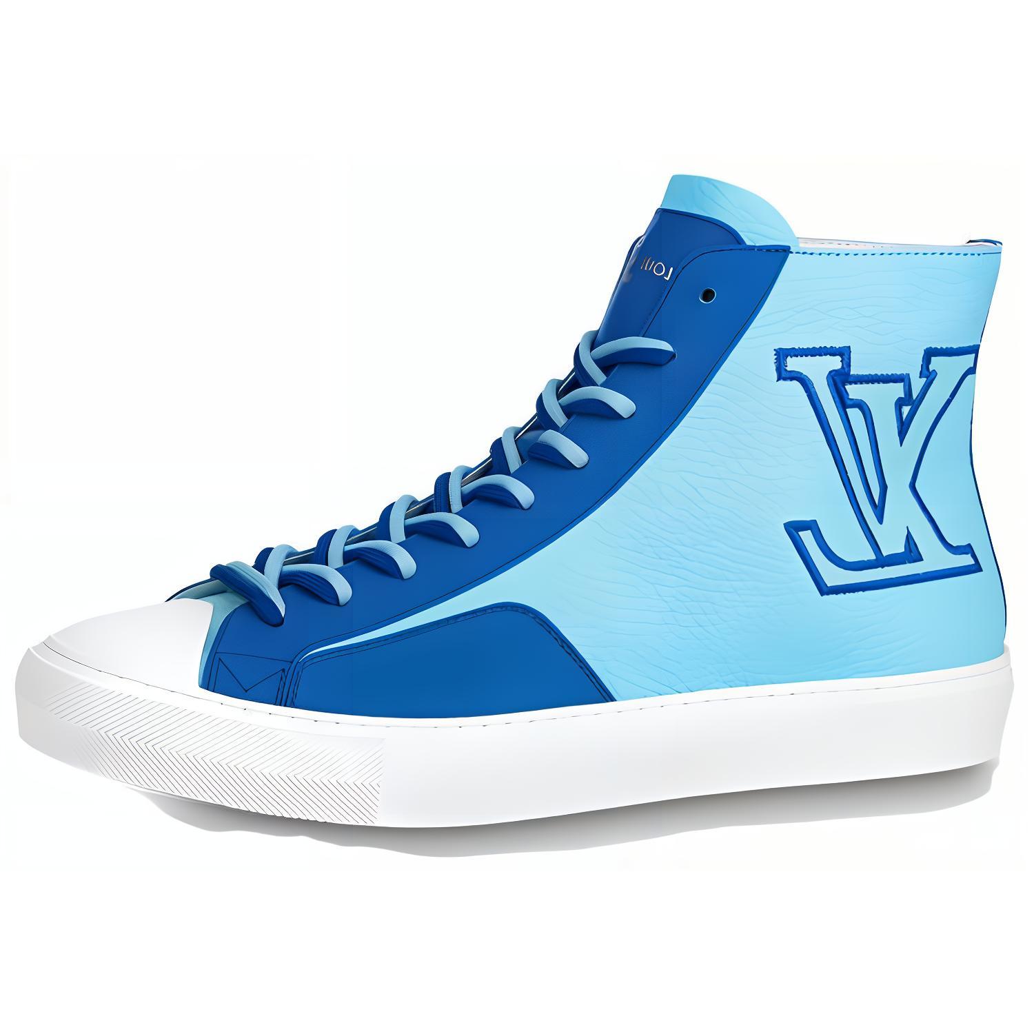 Louis Vuitton Tattoo Ankle Sneakers 'Blue' 1A8XVW
