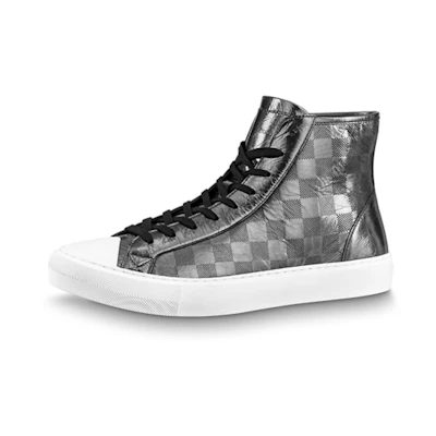 LV Tattoo Ankle Sneakers 'Silver Plaid Monogram'