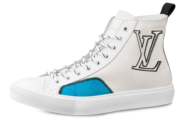 Louis Vuitton Tattoo Ankle Sneakers 'White Black with Blue Monogram' 1A7S5E