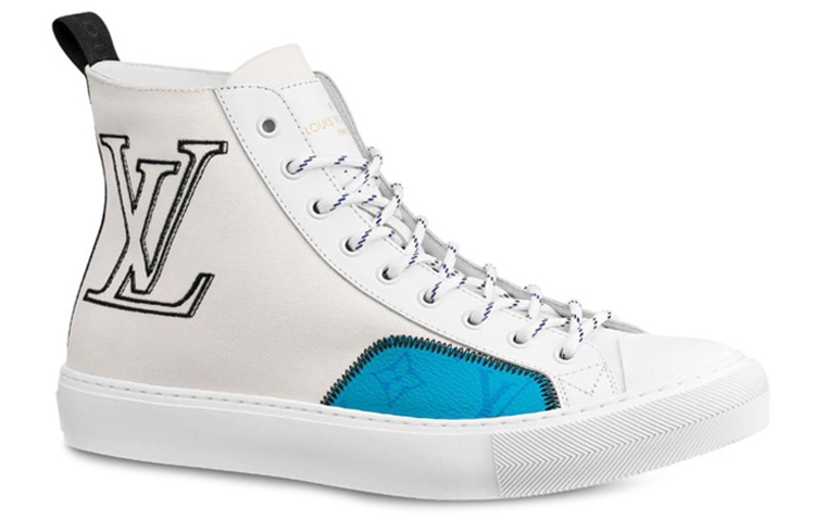 Order Sneakers Louis Vuitton Tattoo Ankle 'Putih Hitam dengan Monogram Biru' 1A7S5E