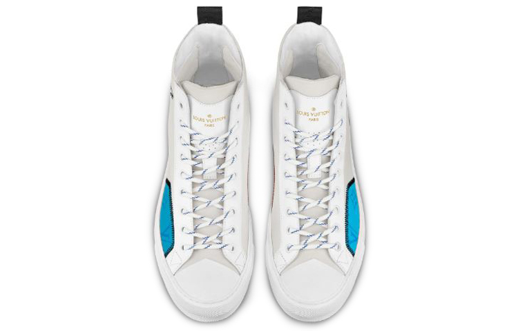 Shop Sneakers Louis Vuitton Tattoo Ankle 'Putih Hitam dengan Monogram Biru' 1A7S5E