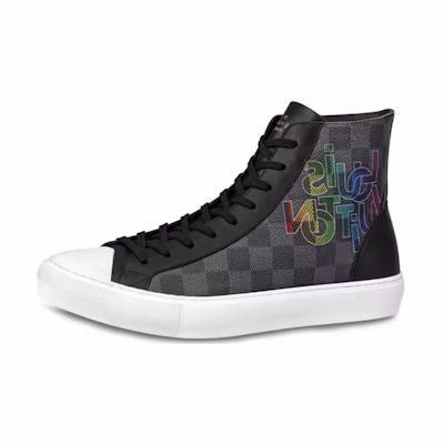 LV Tattoo Damier Graphite Canvas High-Top Sneaker 'Grey Black'