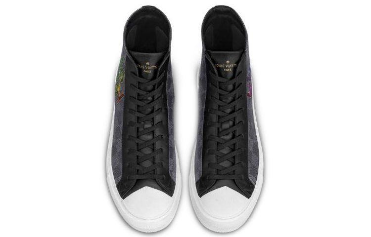 Shop Louis Vuitton Tattoo Damier Graphite Kanvas Kasut Tinggi 'Kelabu Hitam' 1A5Z0P
