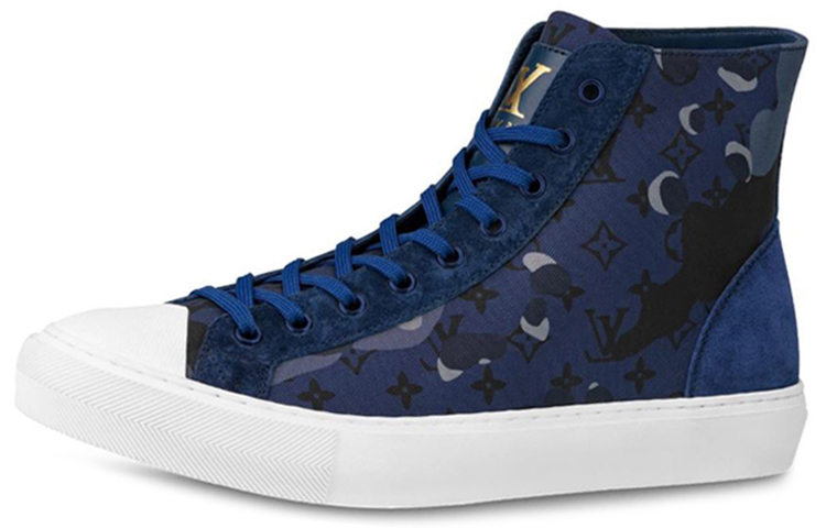 Louis Vuitton Tattoo Monogram Ankle Sneakers 'Blue Camo Monogram' 1A5YW1
