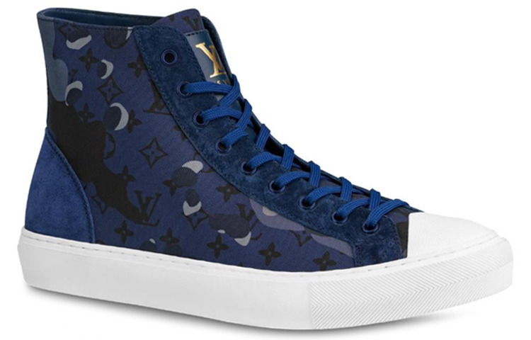 Order Louis Vuitton Tattoo Monogram Ankle Sneakers 'Biru Camo Monogram' 1A5YW1