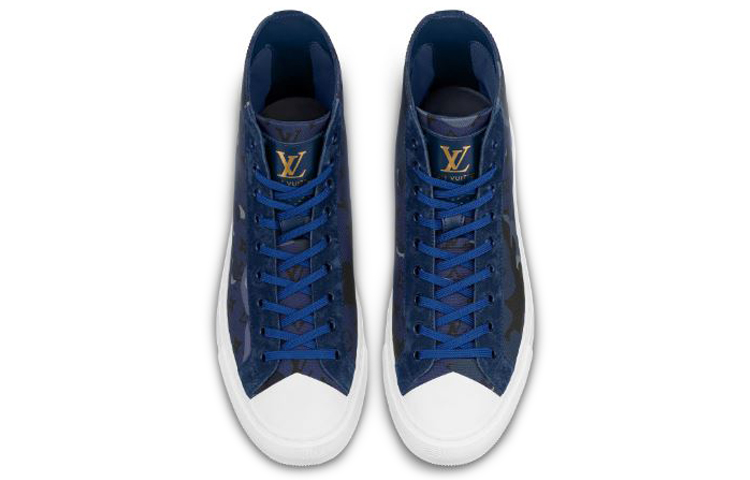 Shop Louis Vuitton Tattoo Monogram Ankle Sneakers 'Biru Camo Monogram' 1A5YW1