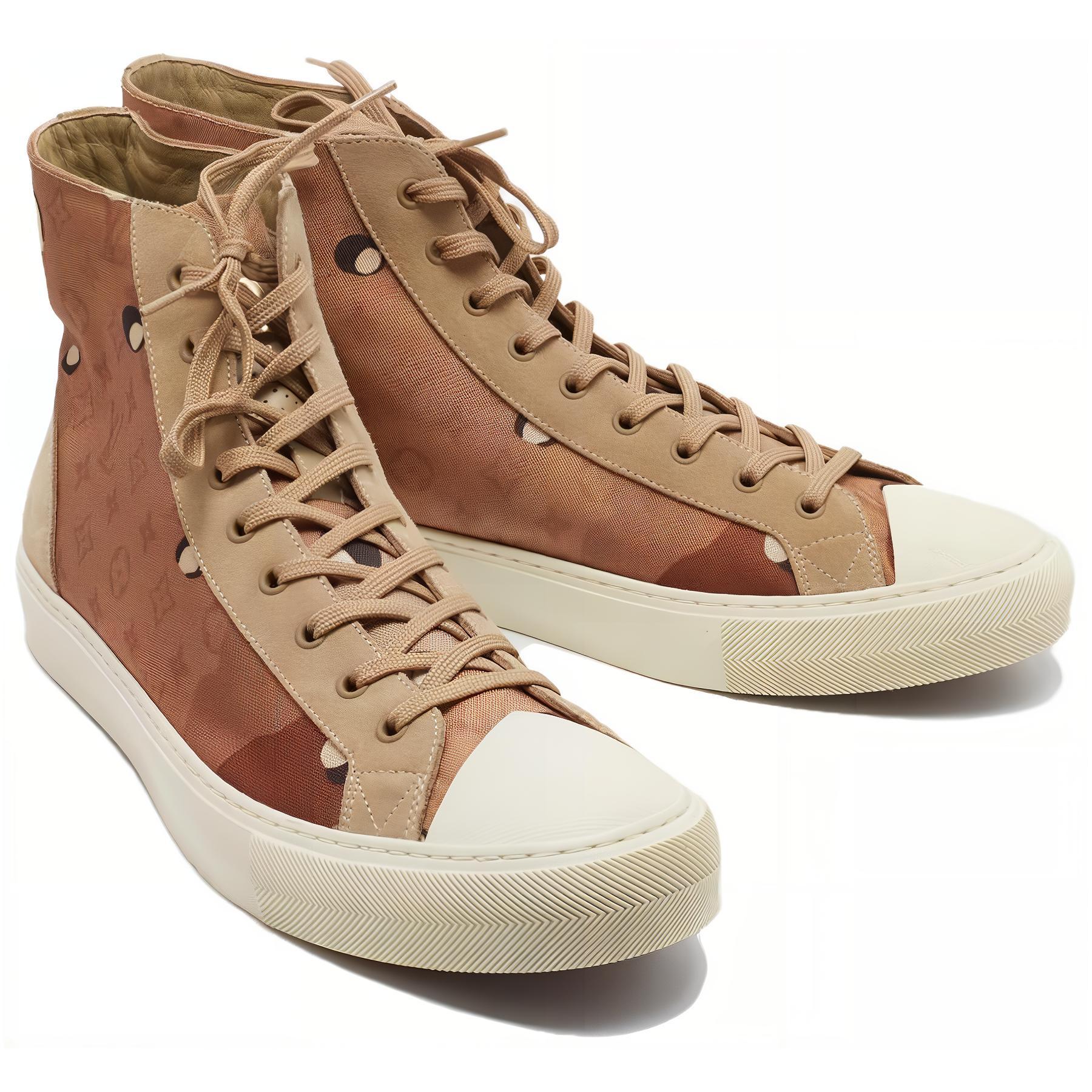 Shop Louis Vuitton Tattoo Monogram Knöchel-Sneaker ''Braun Camo Monogramm'' 1A5YVM
