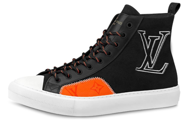 Louis Vuitton Tattoo Monogram High-Top Sneaker 'Black Orange' 1A7S5T