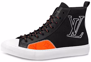 Louis Vuitton Tattoo Monogram High-Top Sneaker 'Black Orange' 1A7S5T Louis Vuitton Tattoo Monogram High-Top Sneaker 'Black Orange' 1A7S5T