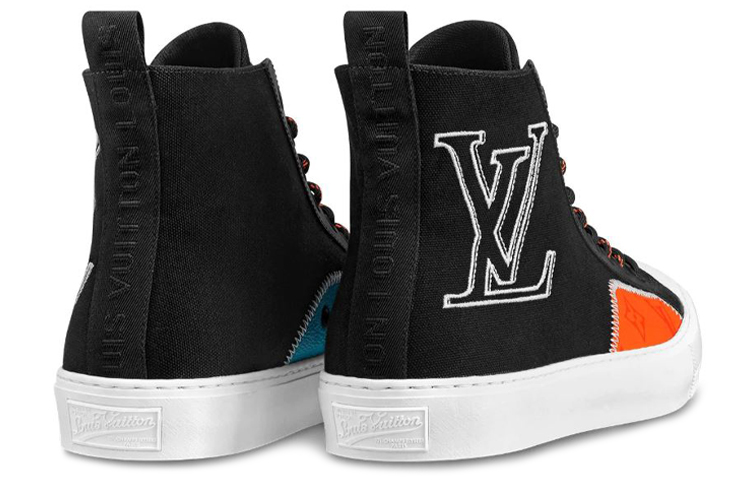 Lookbook Louis Vuitton Tattoo Sepatu High-Top Monogram 'Hitam Oranye' 1A7S5T
