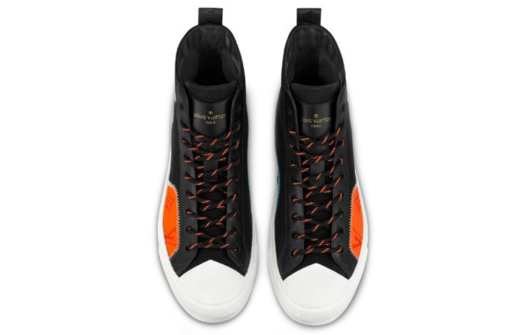 Shop Louis Vuitton Tattoo Monogram High-Top Sneaker 'Black Orange' 1A7S5T