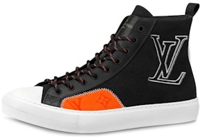 Louis Vuitton Tattoo Monogram High-Top Sneaker 'Black Orange' 1A7S5T Louis Vuitton Tattoo Monogram High-Top Sneaker 'Black Orange' 1A7S5T