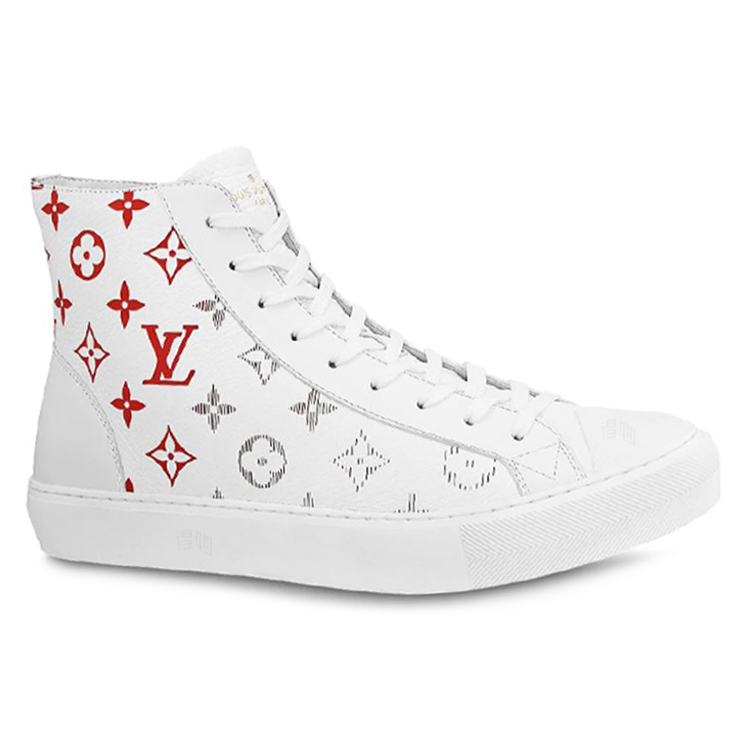 Order Louis Vuitton Tattoo Sneaker Boot ''Monogram - Bianco Rosso'' 1A5Z0C