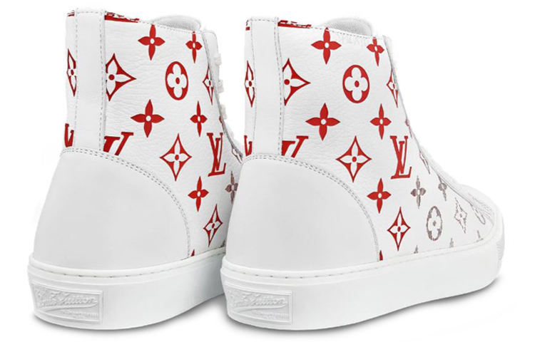 Lookbook Louis Vuitton Tattoo Sneaker Boot ''Monogram - Bianco Rosso'' 1A5Z0C