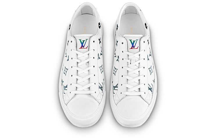Lookbook Louis Vuitton Tattoo Sneakers 'Putih dengan Monogram Berwarna' 1A8KHO