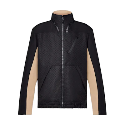 Louis Vuitton Technical Shell Jacket Black Colorblock Zip-Up Long Sleeve 1ABJBX