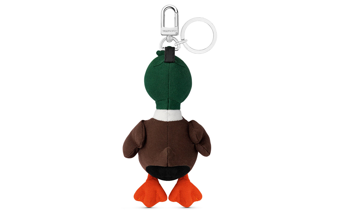 Lookbook Louis Vuitton Textile Duck Bag Charm Keychain Unisex Green/Brown. MP3222