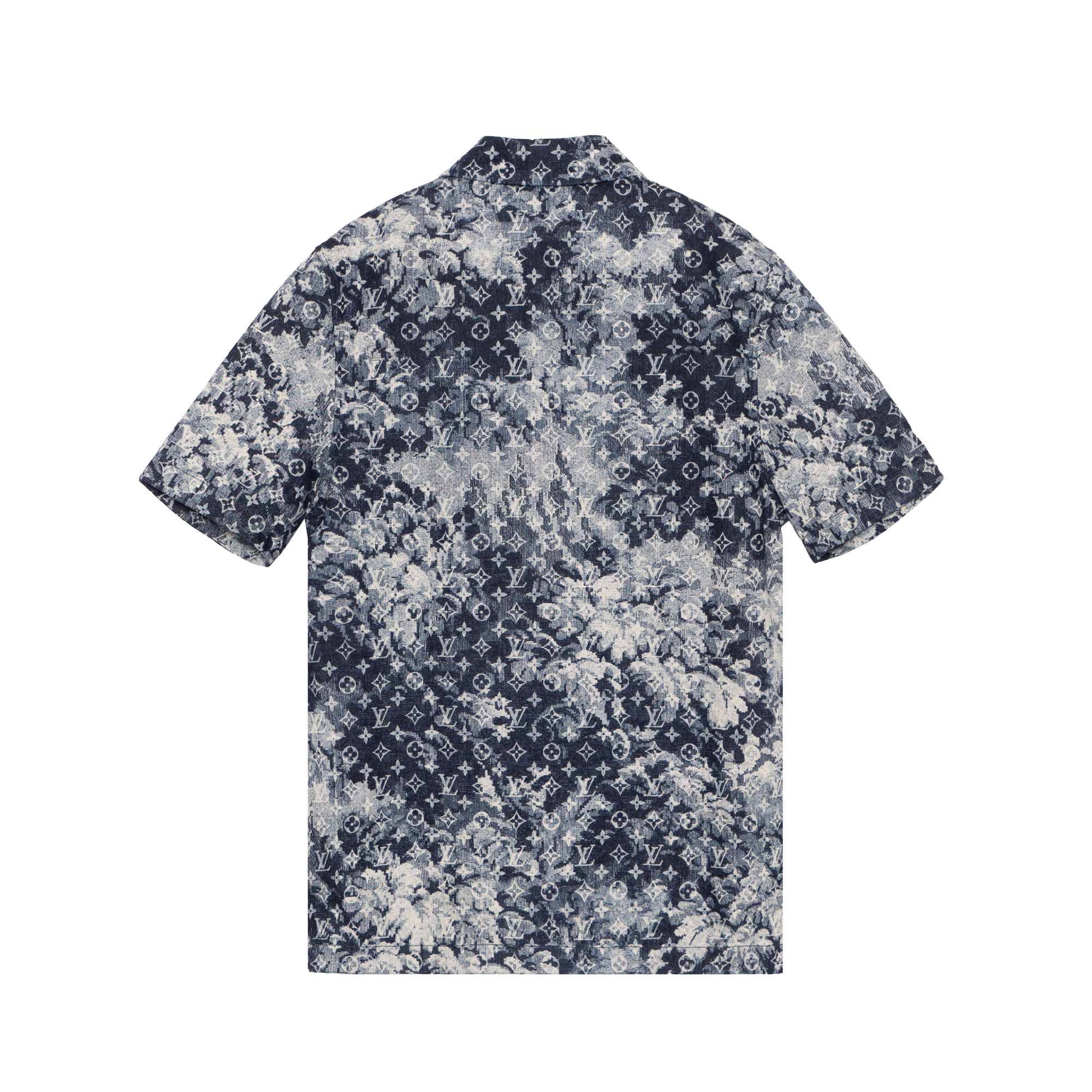 Lookbook LOUIS VUITTON Kemeja Pria Logo Tie-Dye Lengan Pendek Warna Denim Biru 1A8HGH