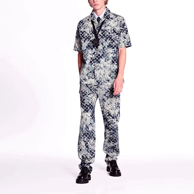 ルイヴィトン タイダイロゴ メンズ半袖シャツ デニムブルー 1A8HGH Details for ルイヴィトン タイダイロゴ メンズ半袖シャツ デニムブルー 1A8HGH