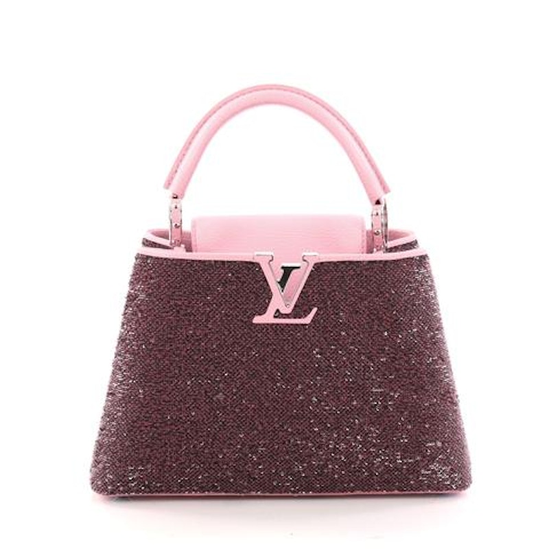 Louis Vuitton Top Handle Capucines Sequins BB Pink