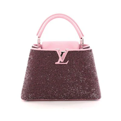 Louis Vuitton Top Handle Capucines Sequins BB Pink