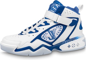 Louis Vuitton Trainer 2 Ankle Sneakers 'White with Blue' 1AB8TR Louis Vuitton Trainer 2 Ankle Sneakers 'White with Blue' 1AB8TR